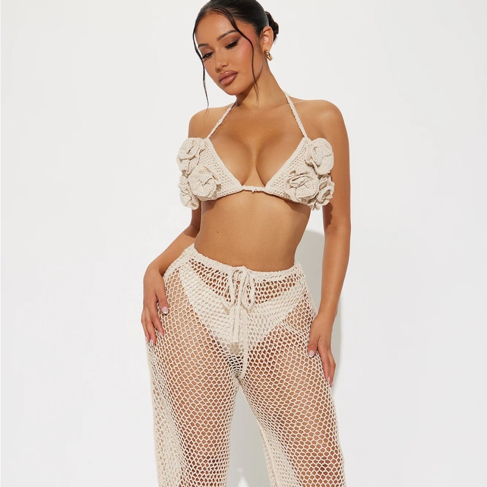 BRAND NEW two piece crochet swim suit cover up